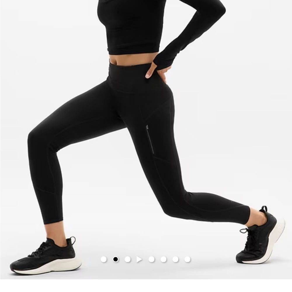 ATHLETA RAINIER HIGH RISE FLEECE LEGGINGS BLACK SIZE XL